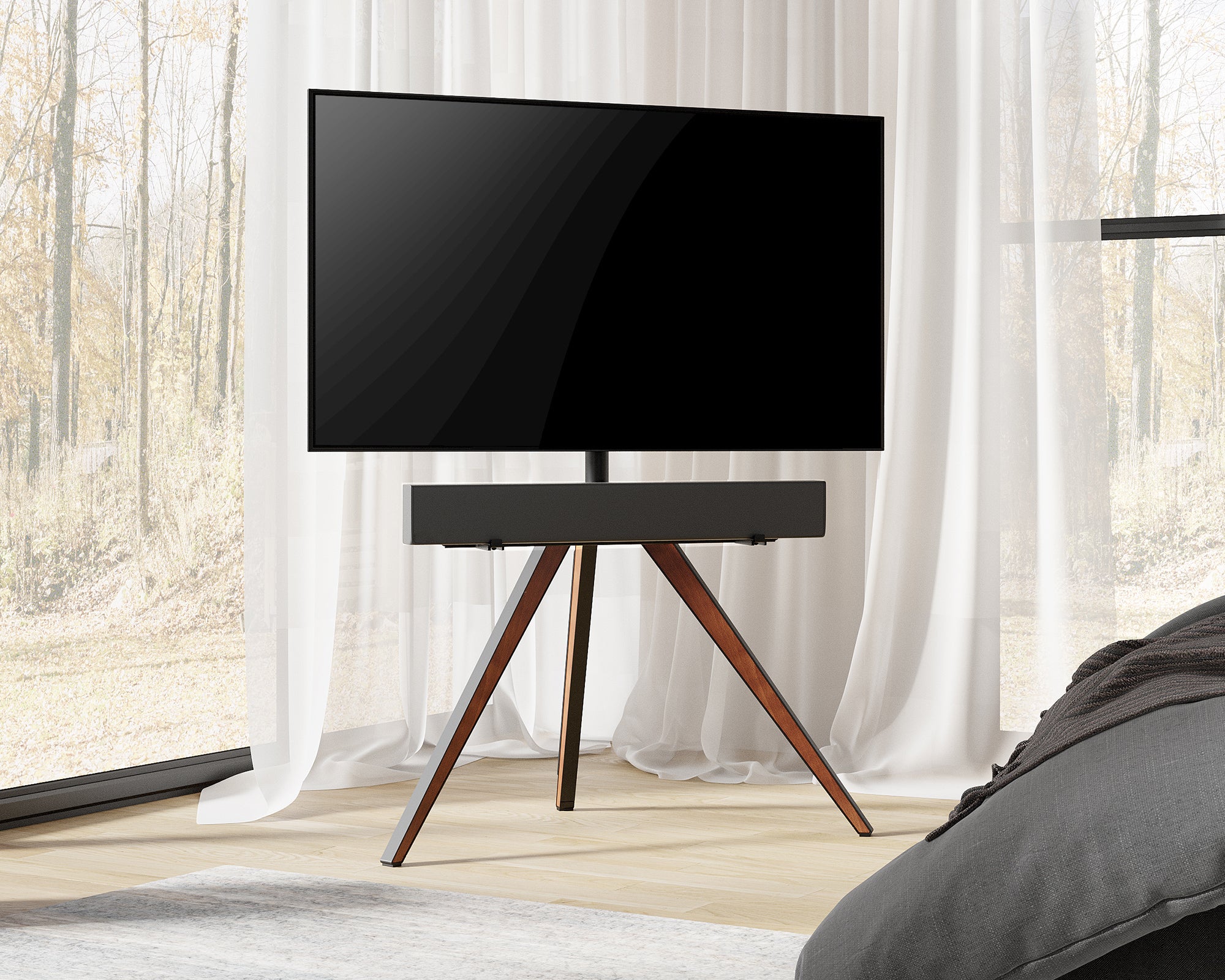 fitueyes corner tv stand with Soundbar bracket