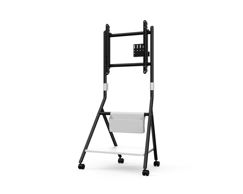 black tv stand with wheels FITUEYES 43-65 inches