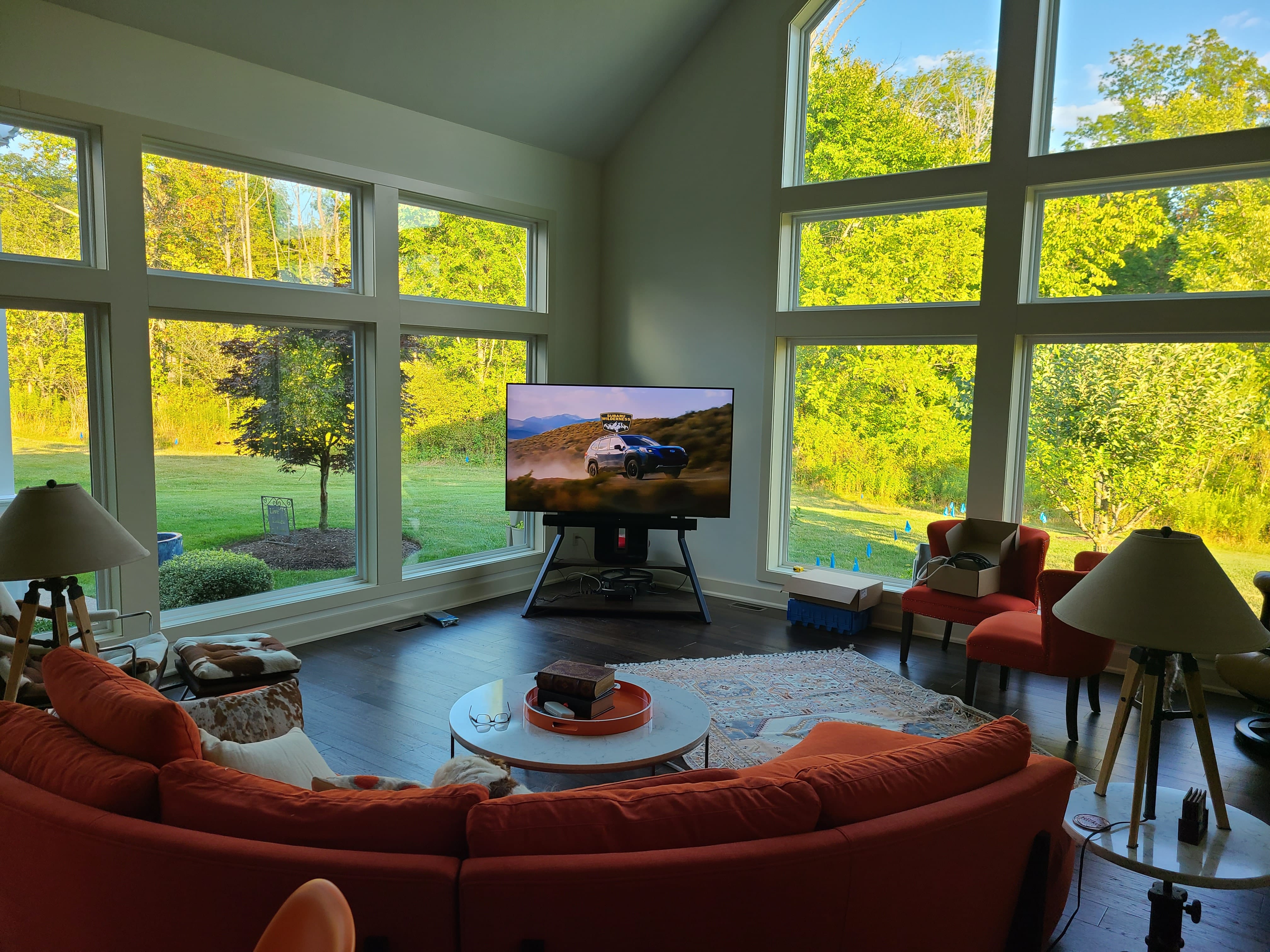 98 inch tv stand in living room