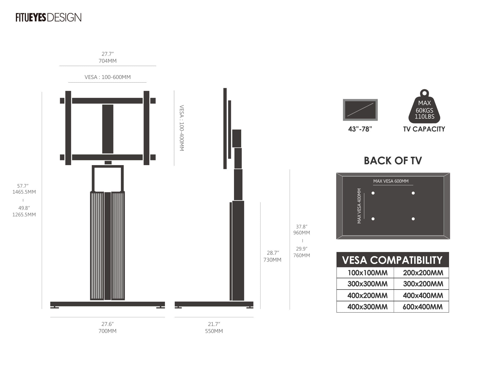 Cantor FT78 Floor TV Stand