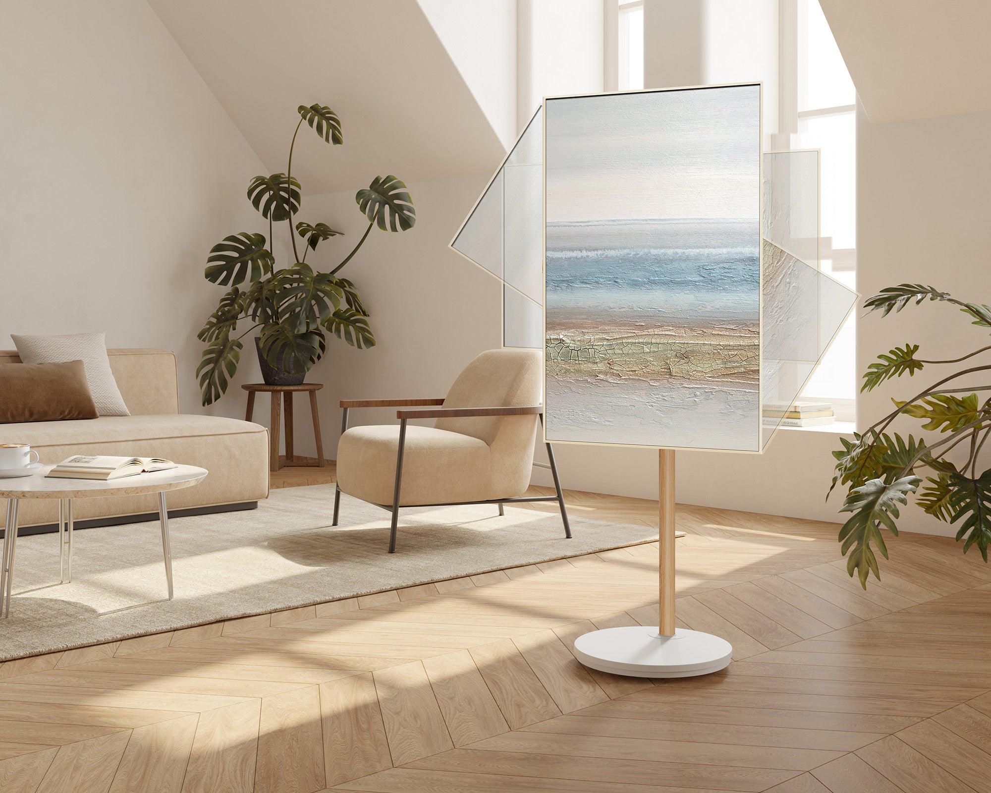 rotating tv stand in living room