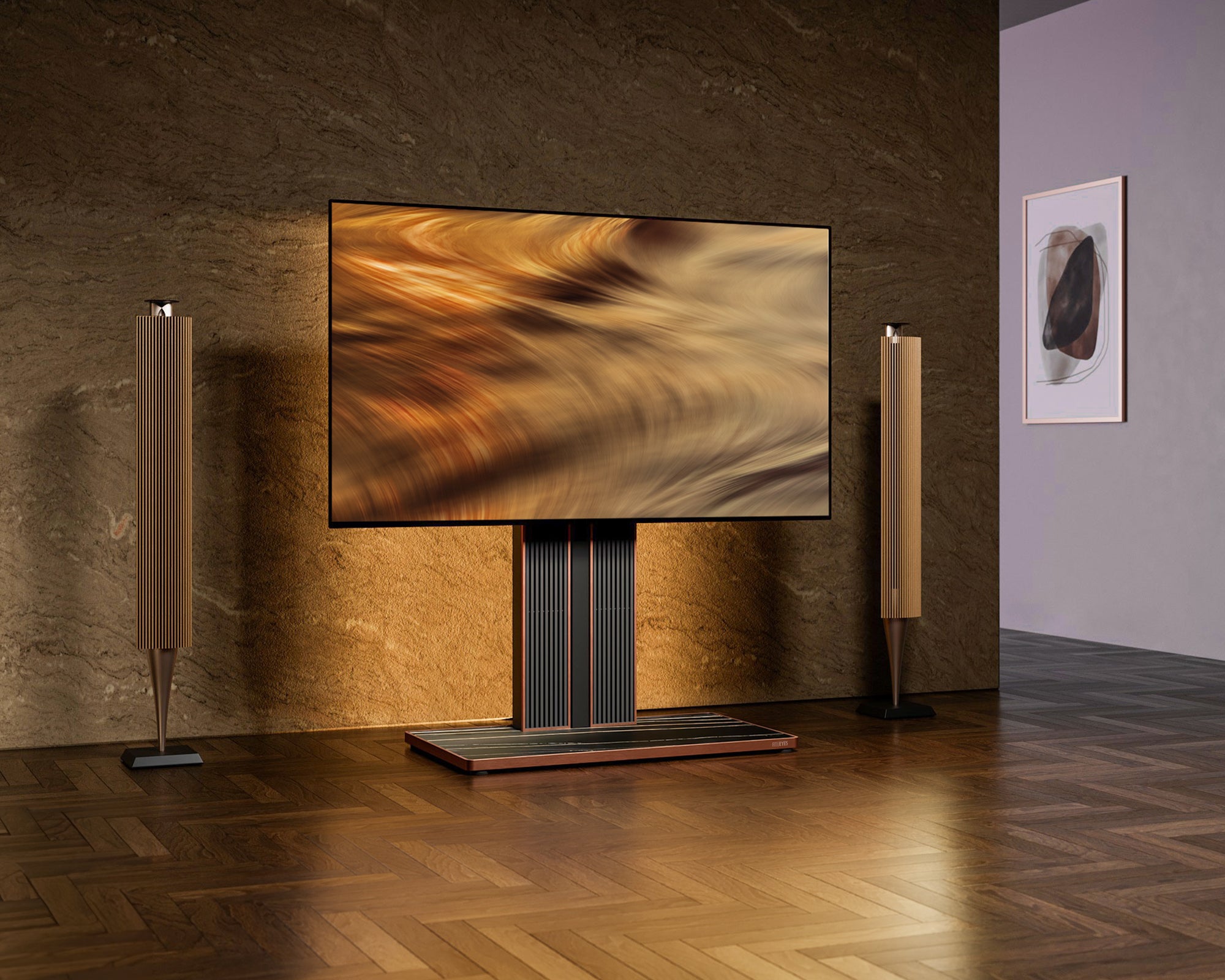 luxury 100 inch tv stand FITUEYES cantor series black
