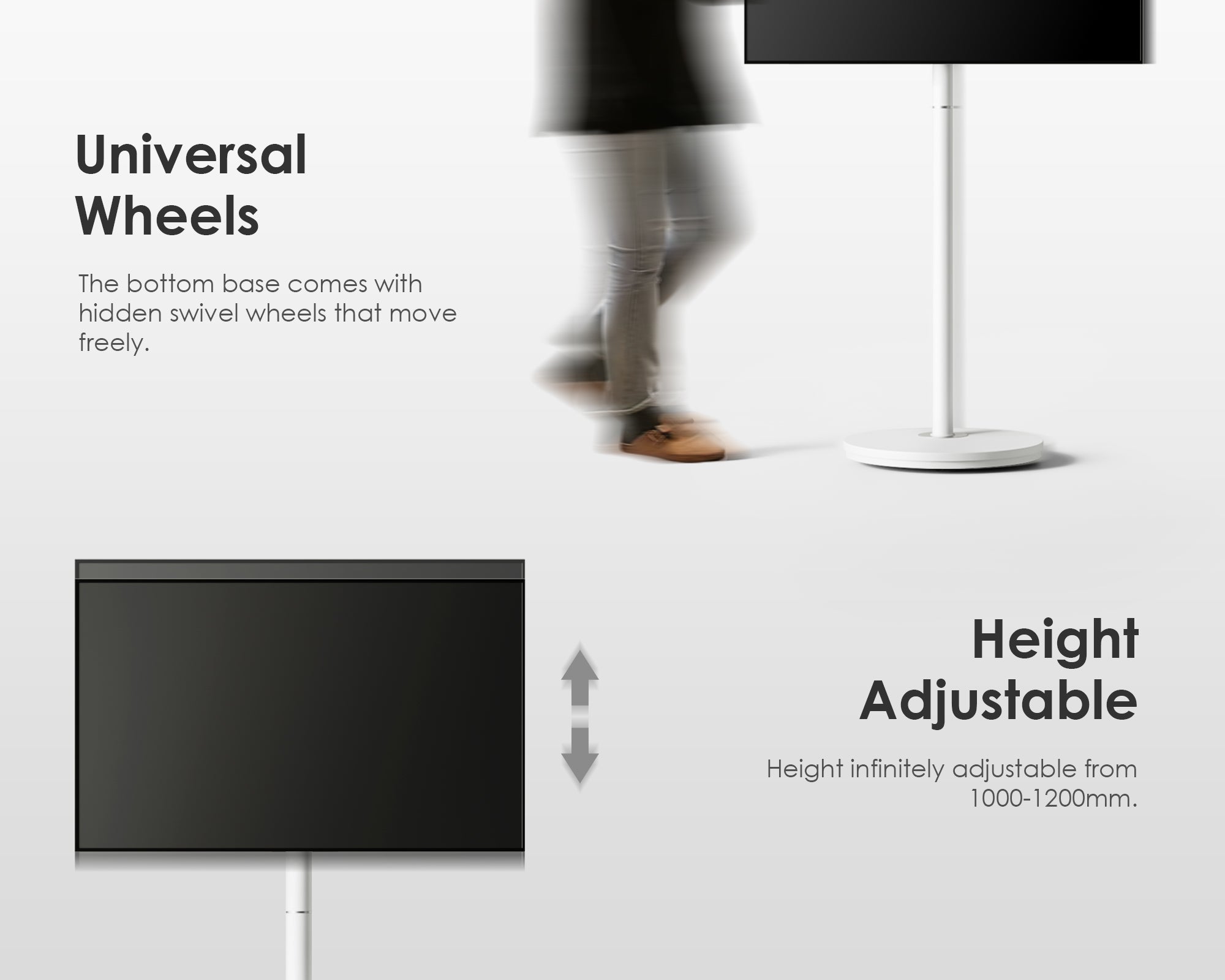 universal tv stand on wheels