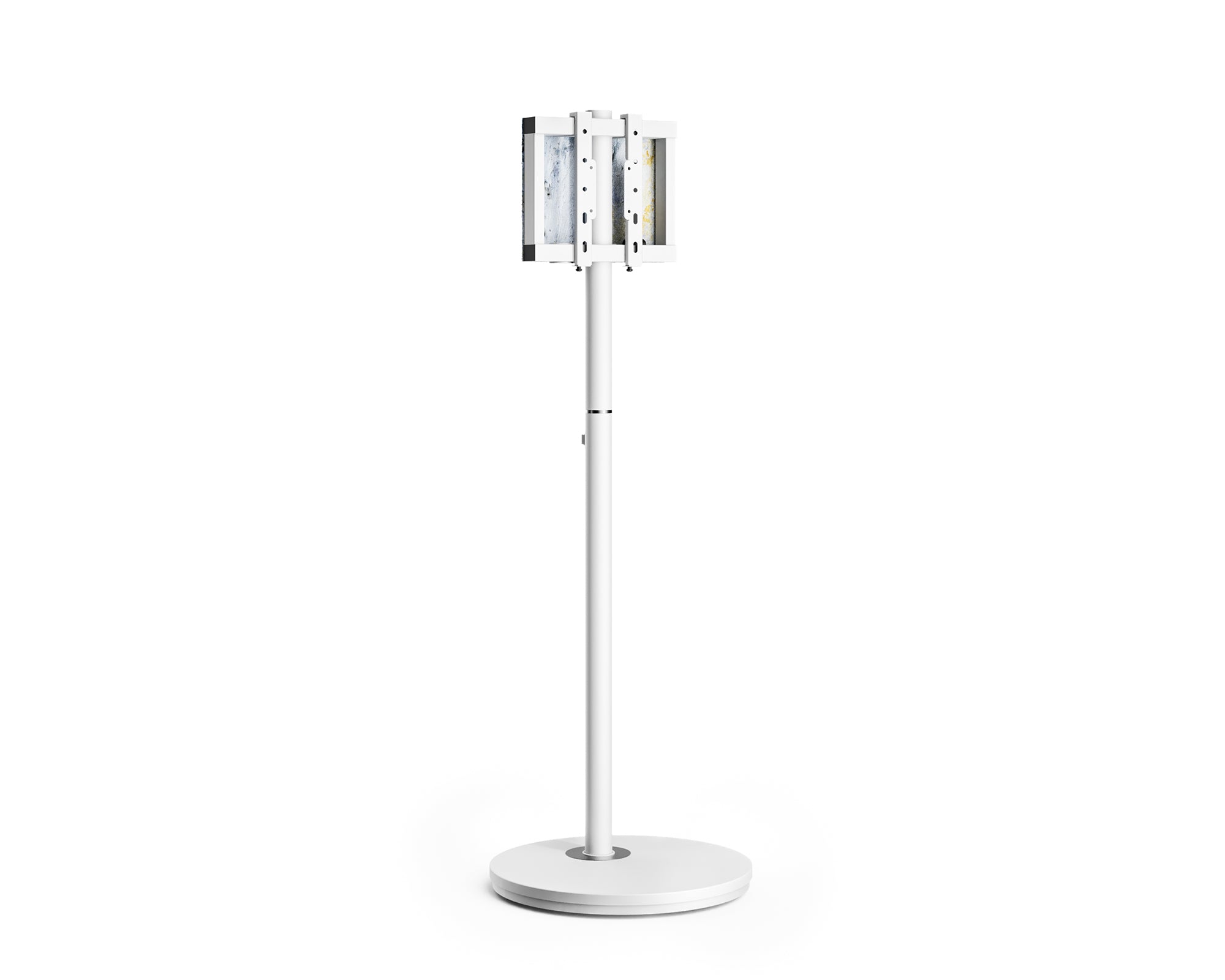 White Minimalist Floor TV Stand with Wheels