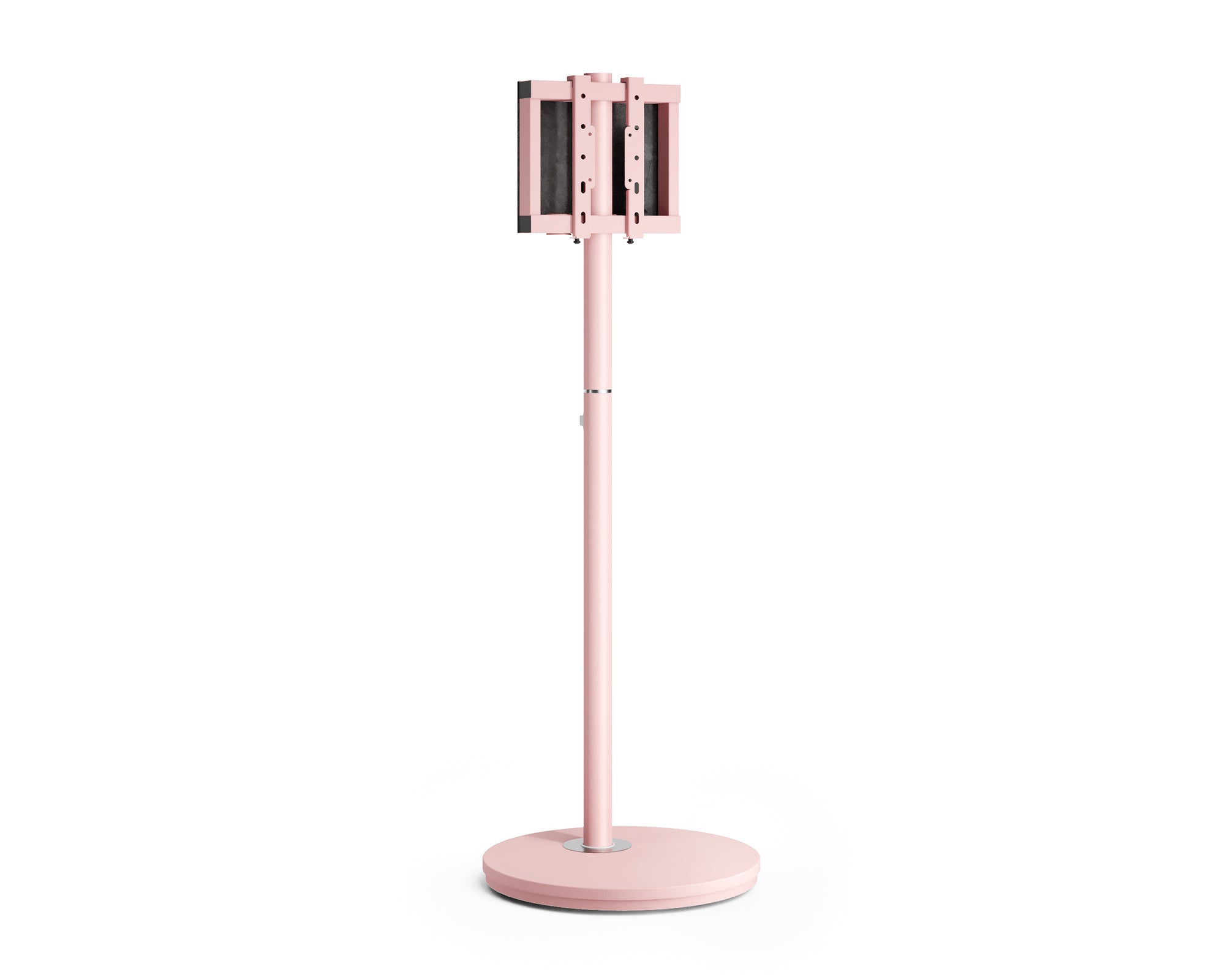 Pink Minimalist Floor TV Stand with Wheels