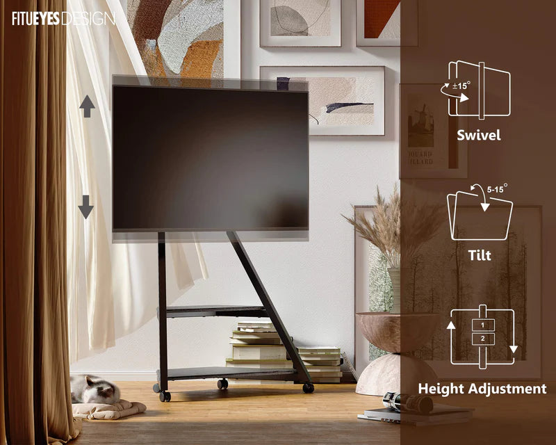 fitueyes rolling tv stand for 75 inch tv