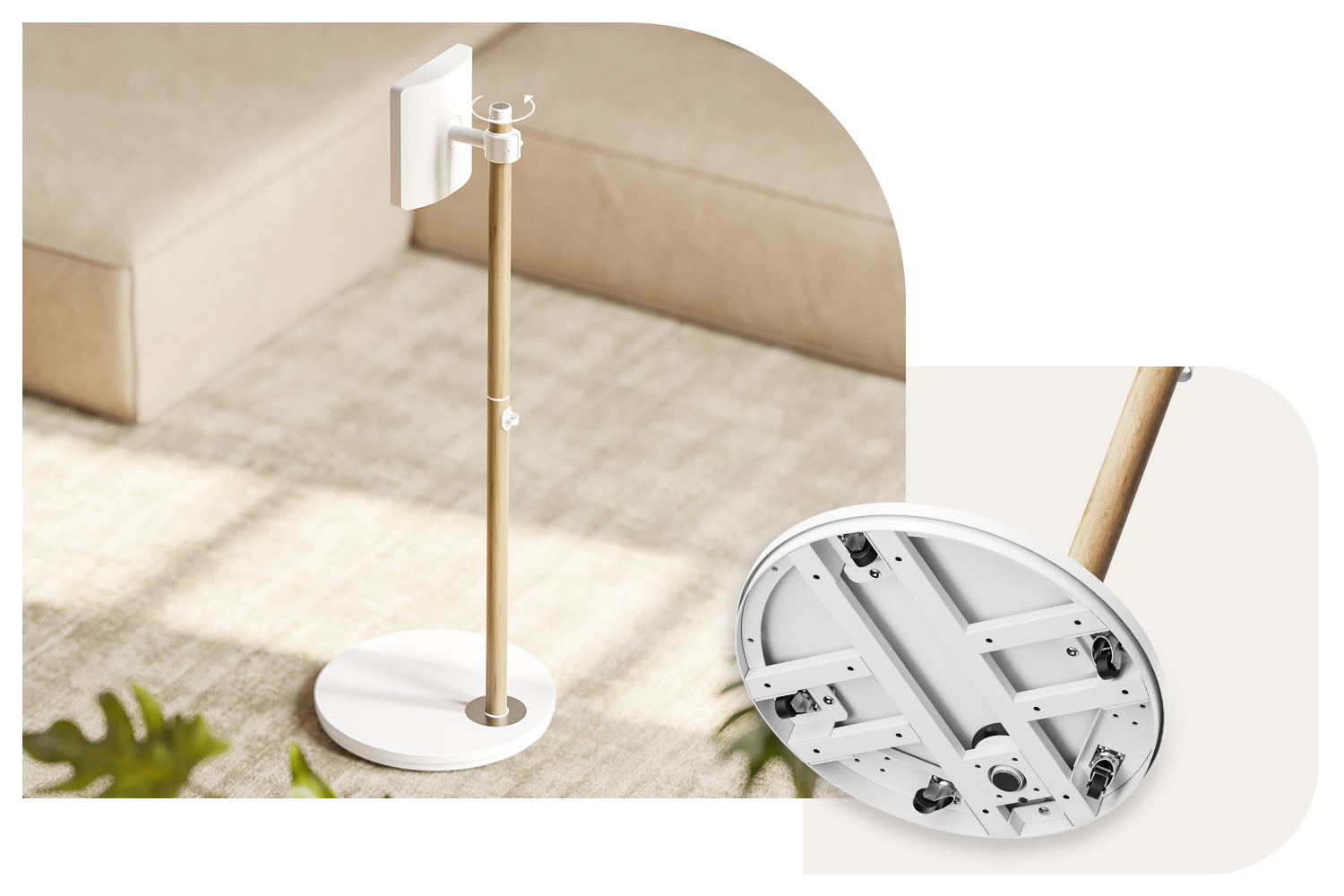 rotating tv stand on wheels