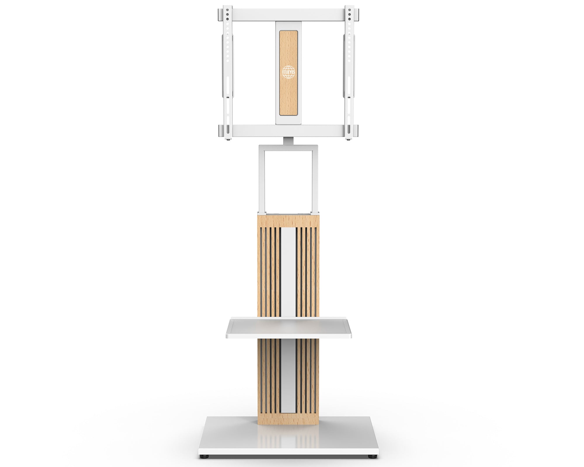 white zen ft65 tv stand with Storage Shelf