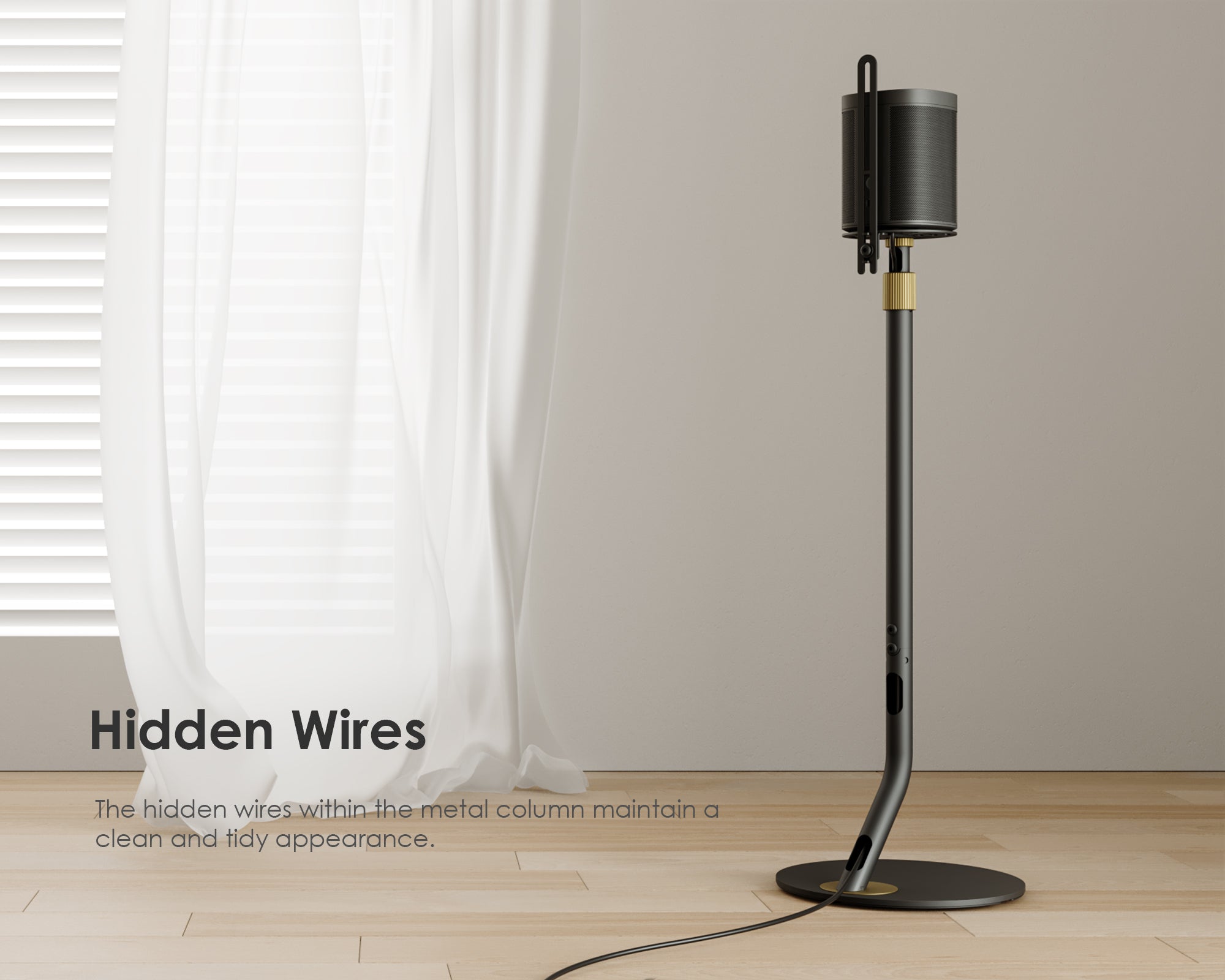 speaker stands with cable management