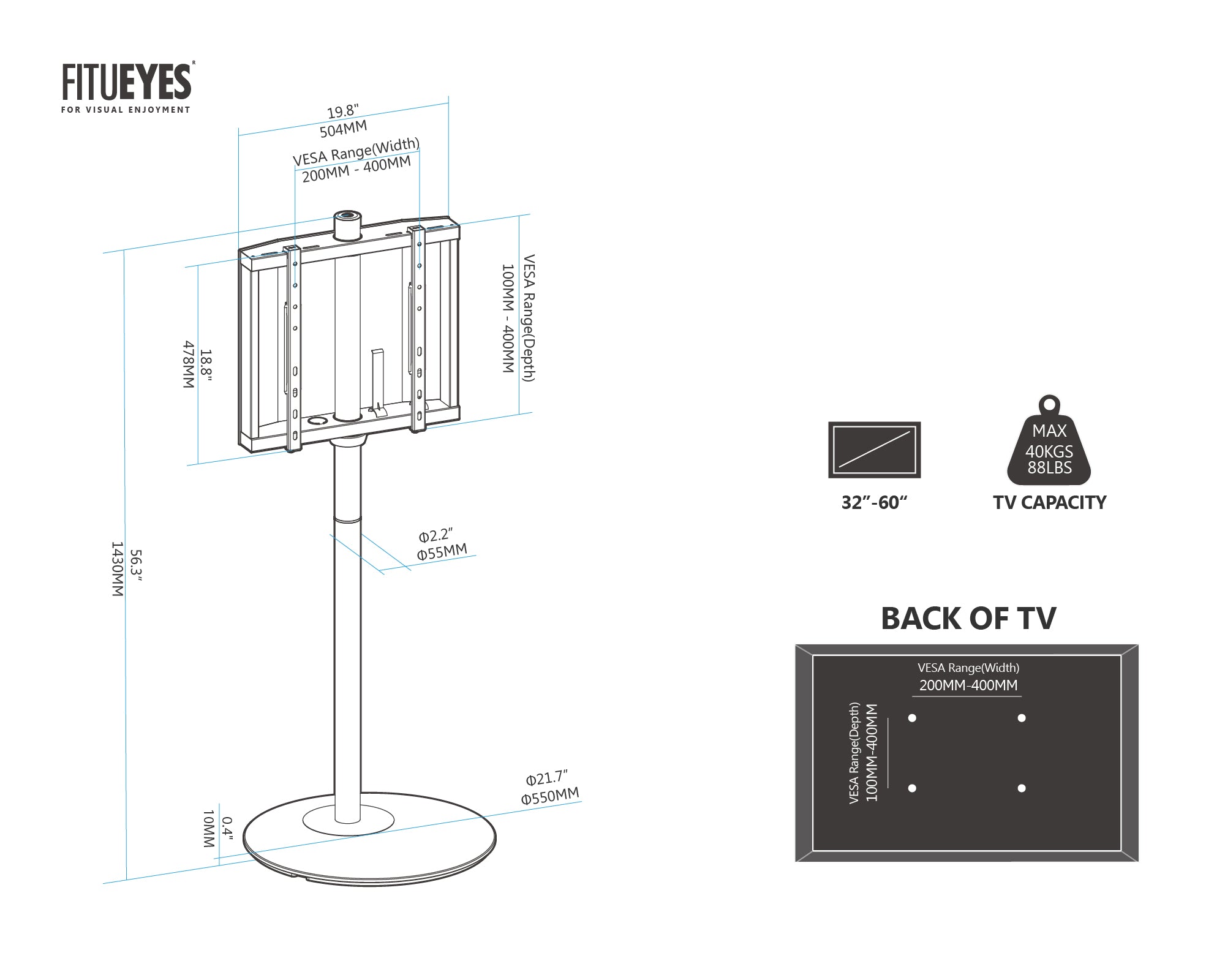 Master FT60 Floor TV Stand