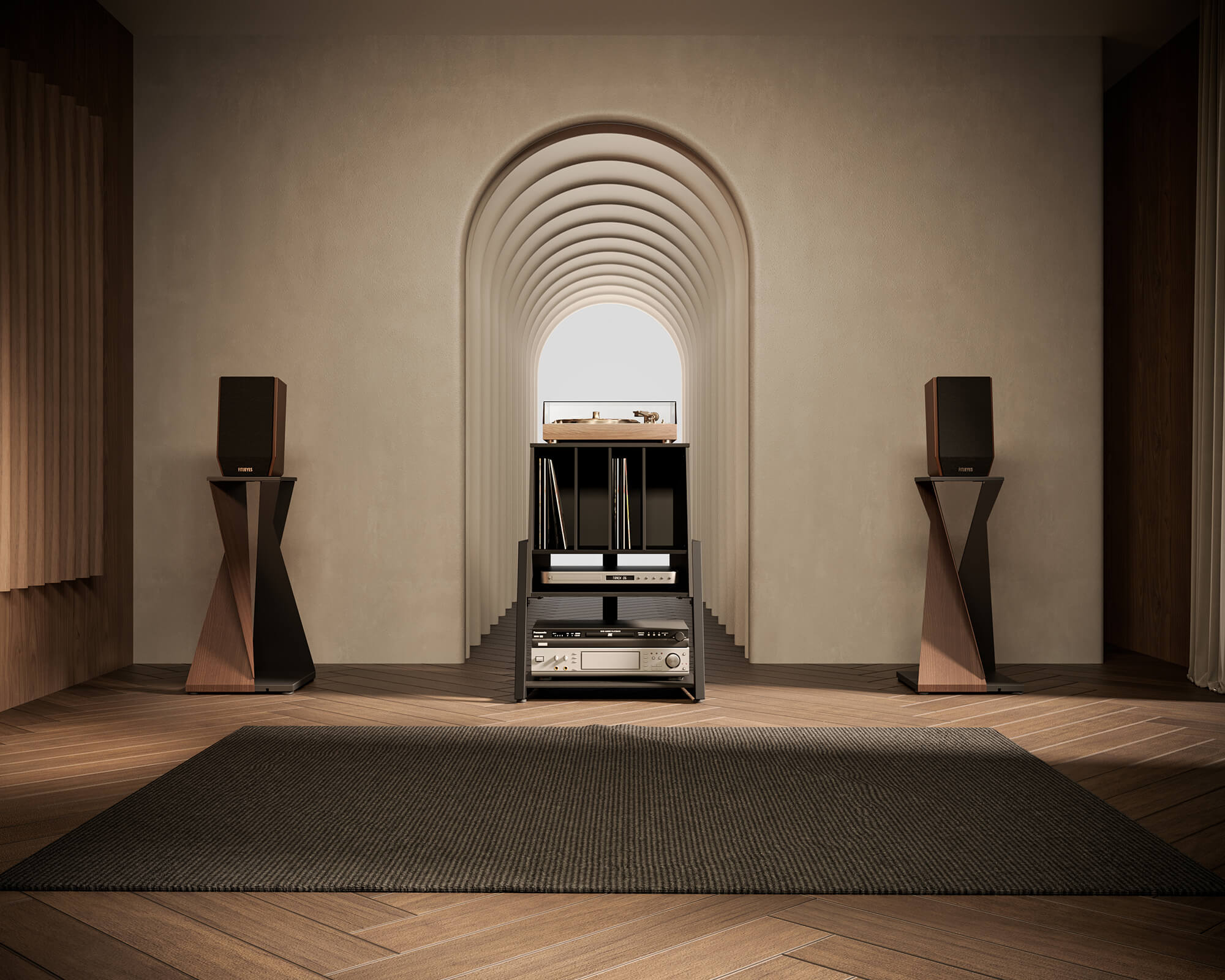 Record player stand for home cinema