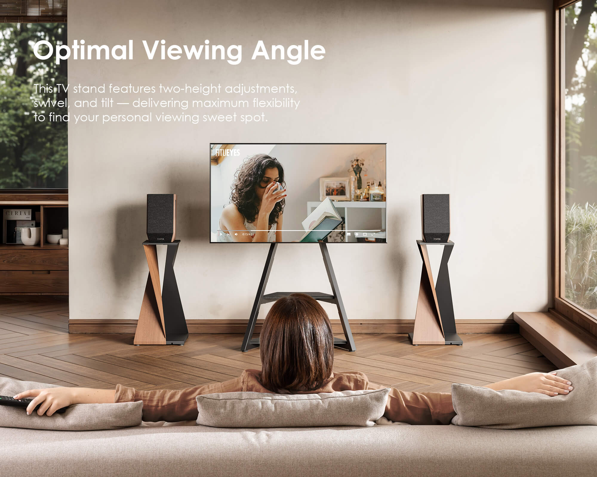 Eiffel FT65 Floor TV Stand With Wheels