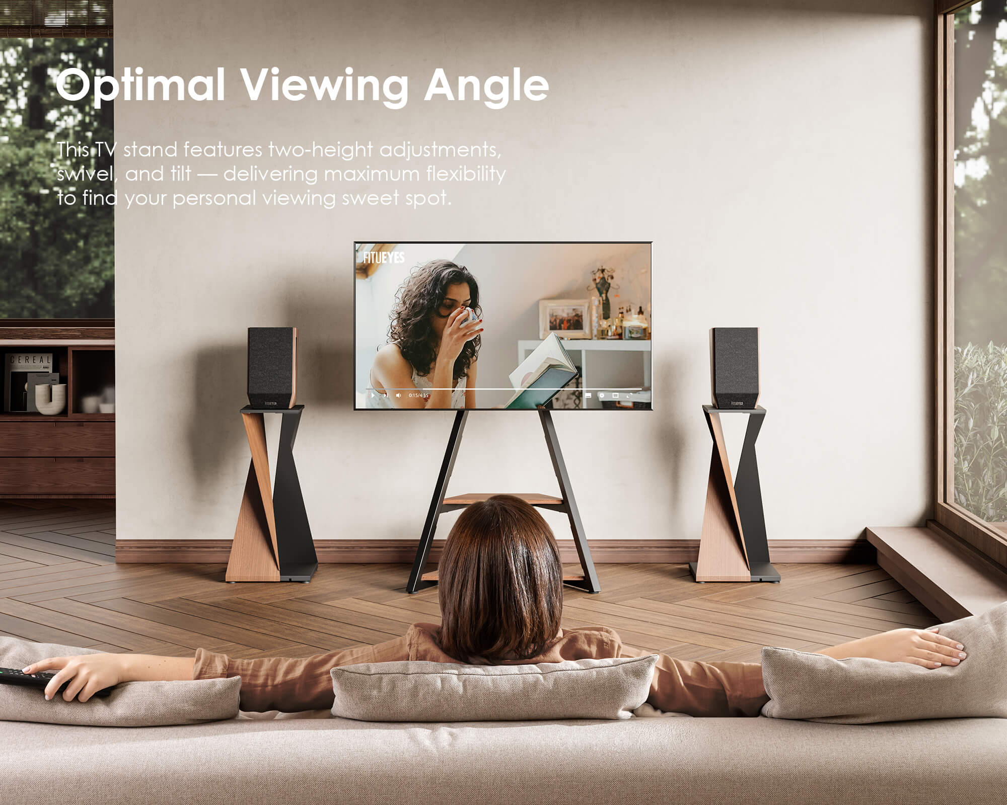 Eiffel FT65 Floor TV Stand With Wheels