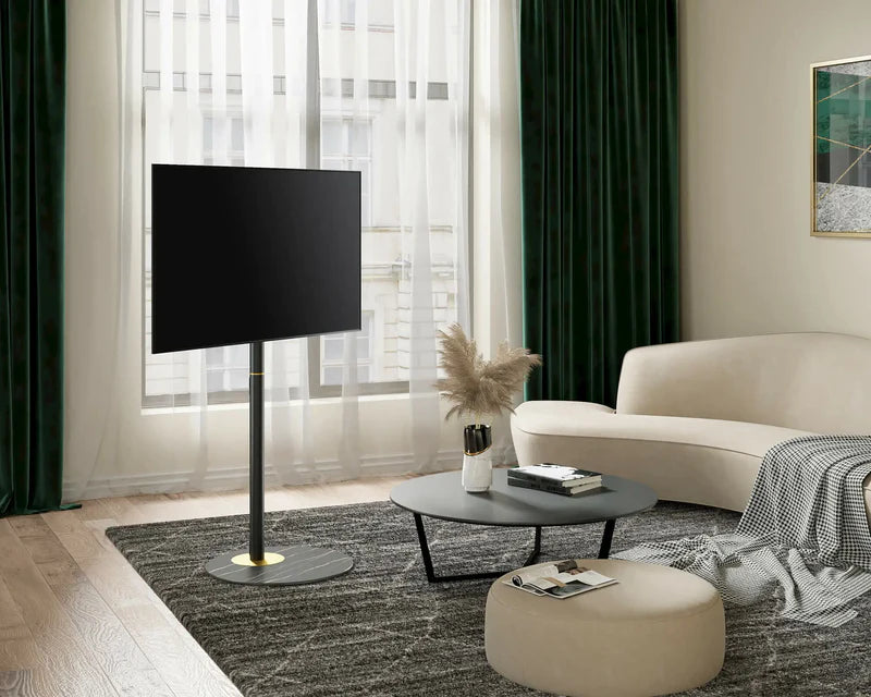 swivel tv stand in living room