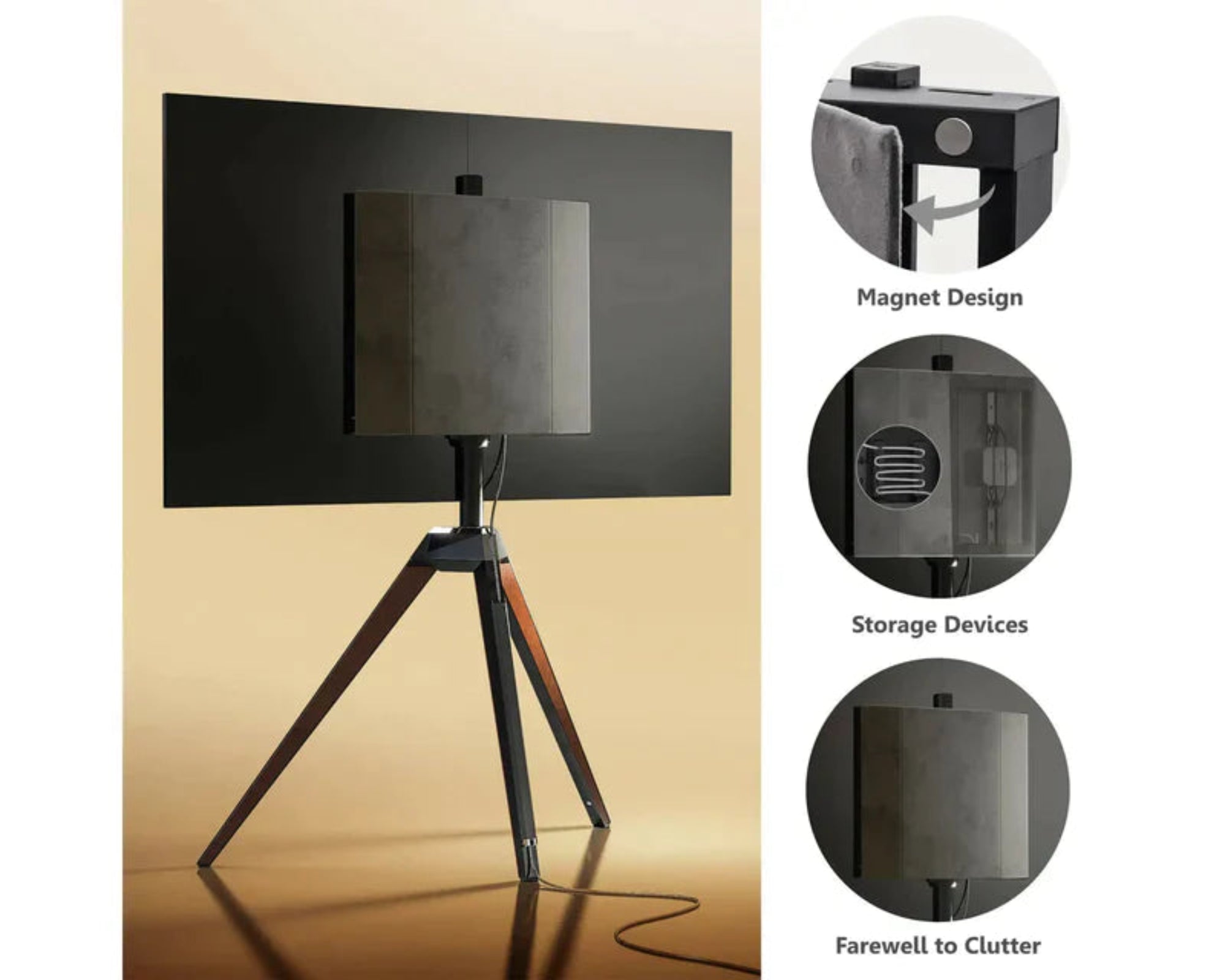 picasso easel tv stand with Hidden Rear Storage
