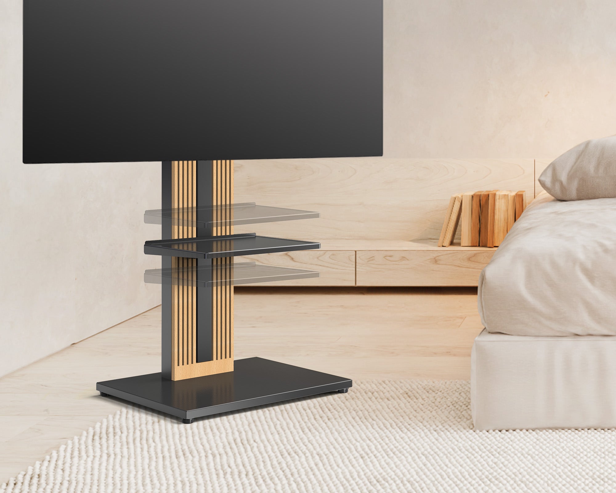 universal tv stand with shelf