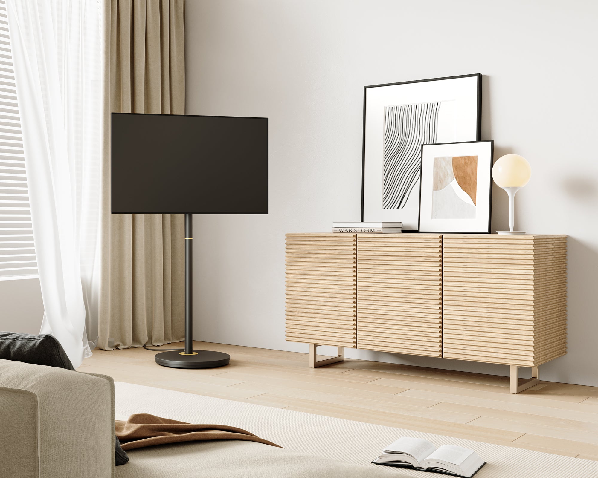 corner tv stand in living room