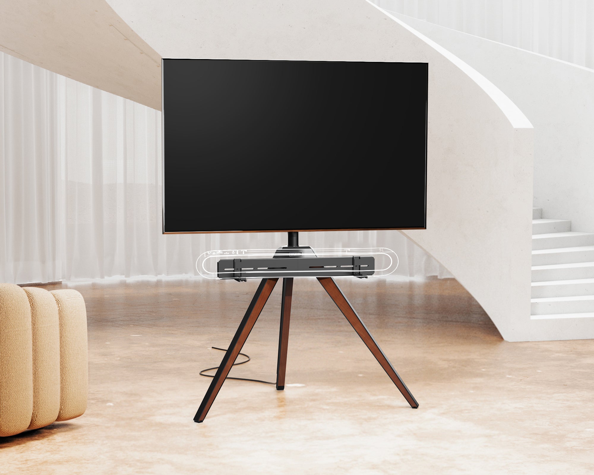 picasso tv stand with Soundbar bracket in the gallery