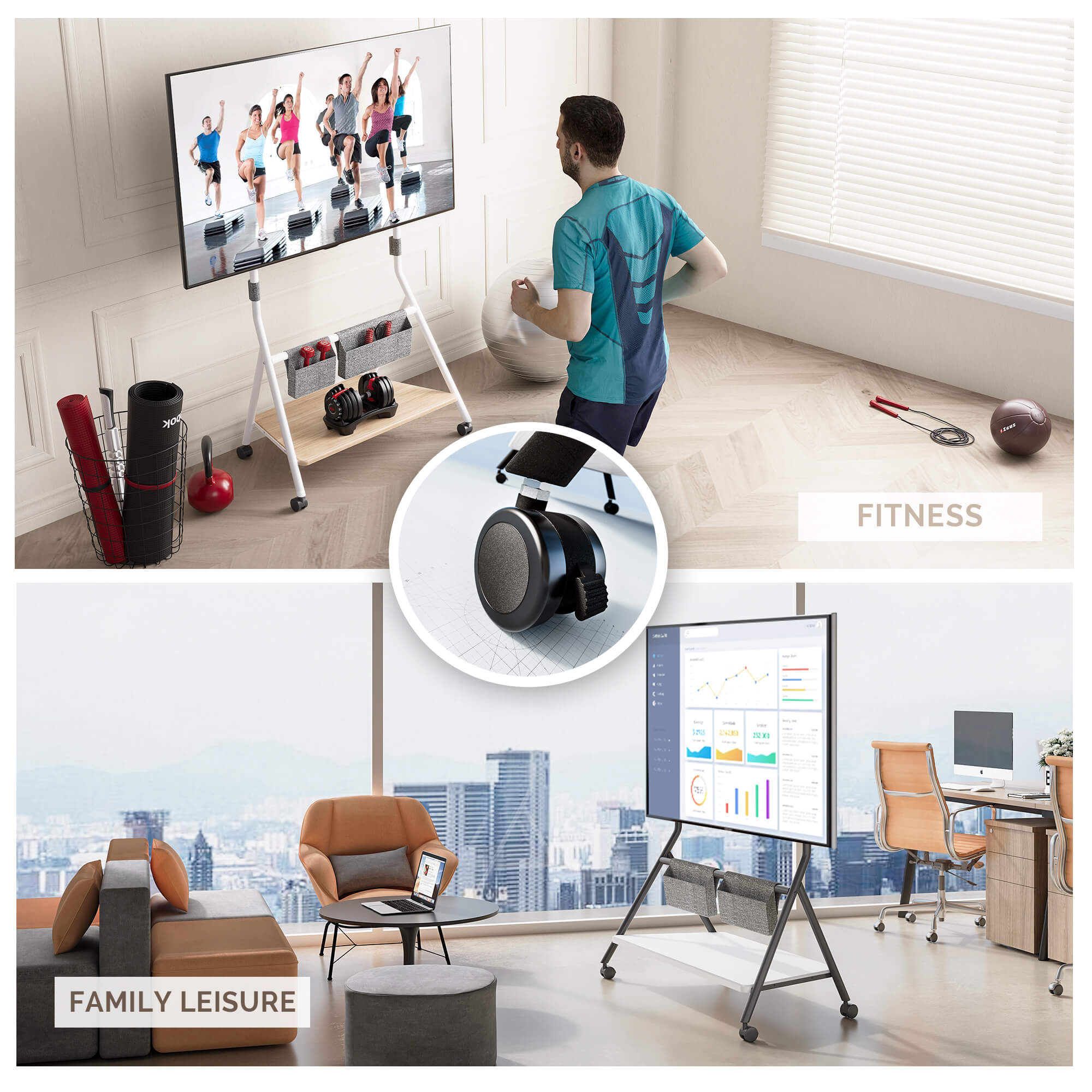 Collector TC88 Floor TV Stand Portable Storage