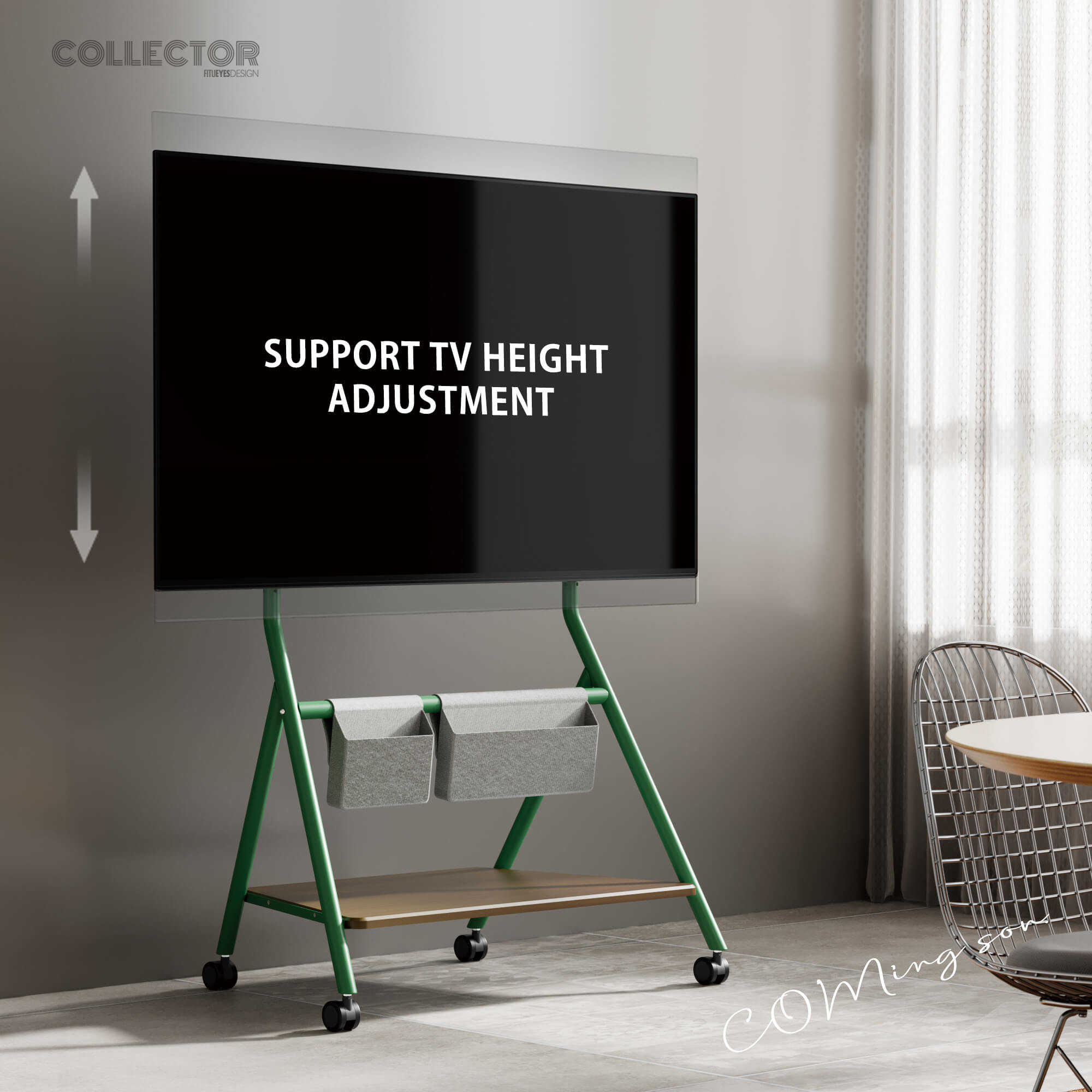 green pine tv stand with height adjustment FITUEYES collector TC78