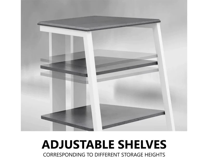 White HiFi audio stand with adjustable shelves