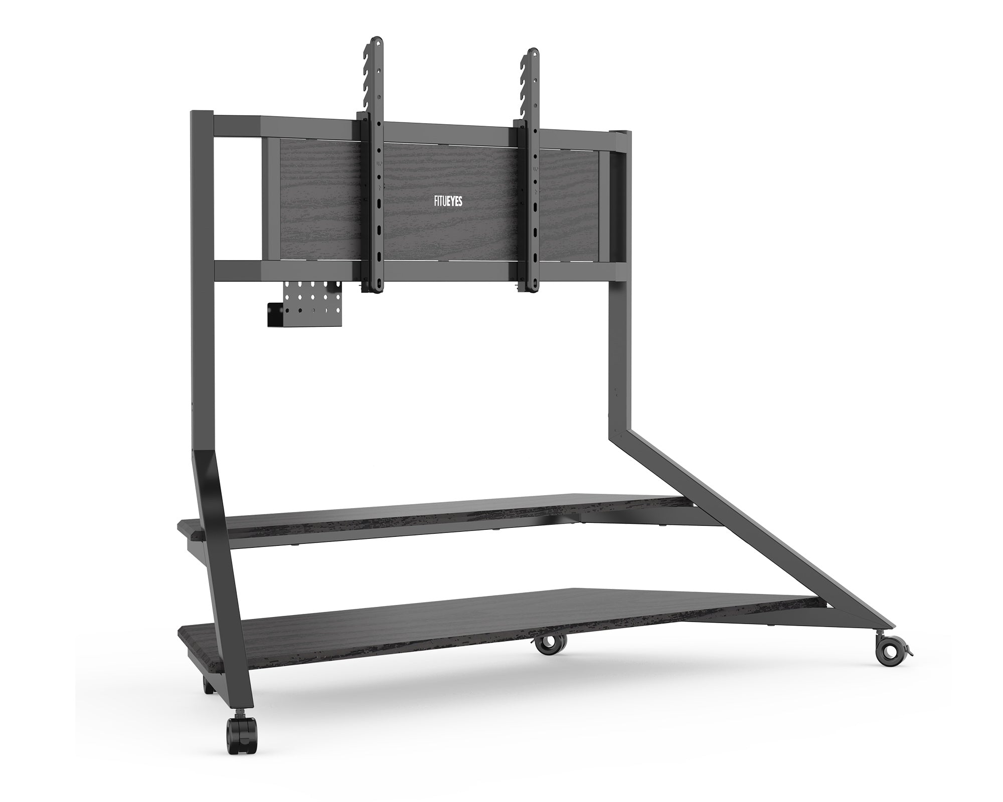 Eiffel v2 ft100 floor TV stand with wheels with sturdy base, compatible with 75-100 inch TVs.