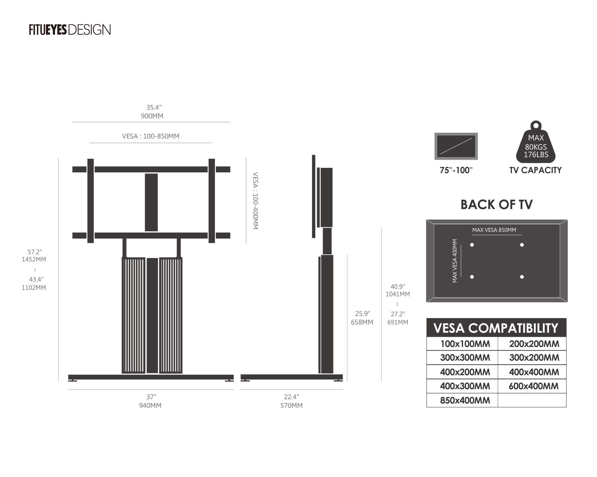 Cantor FT100 Floor TV Stand