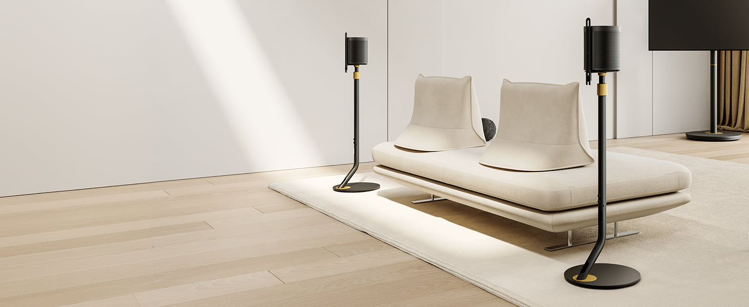 speaker stands in living room