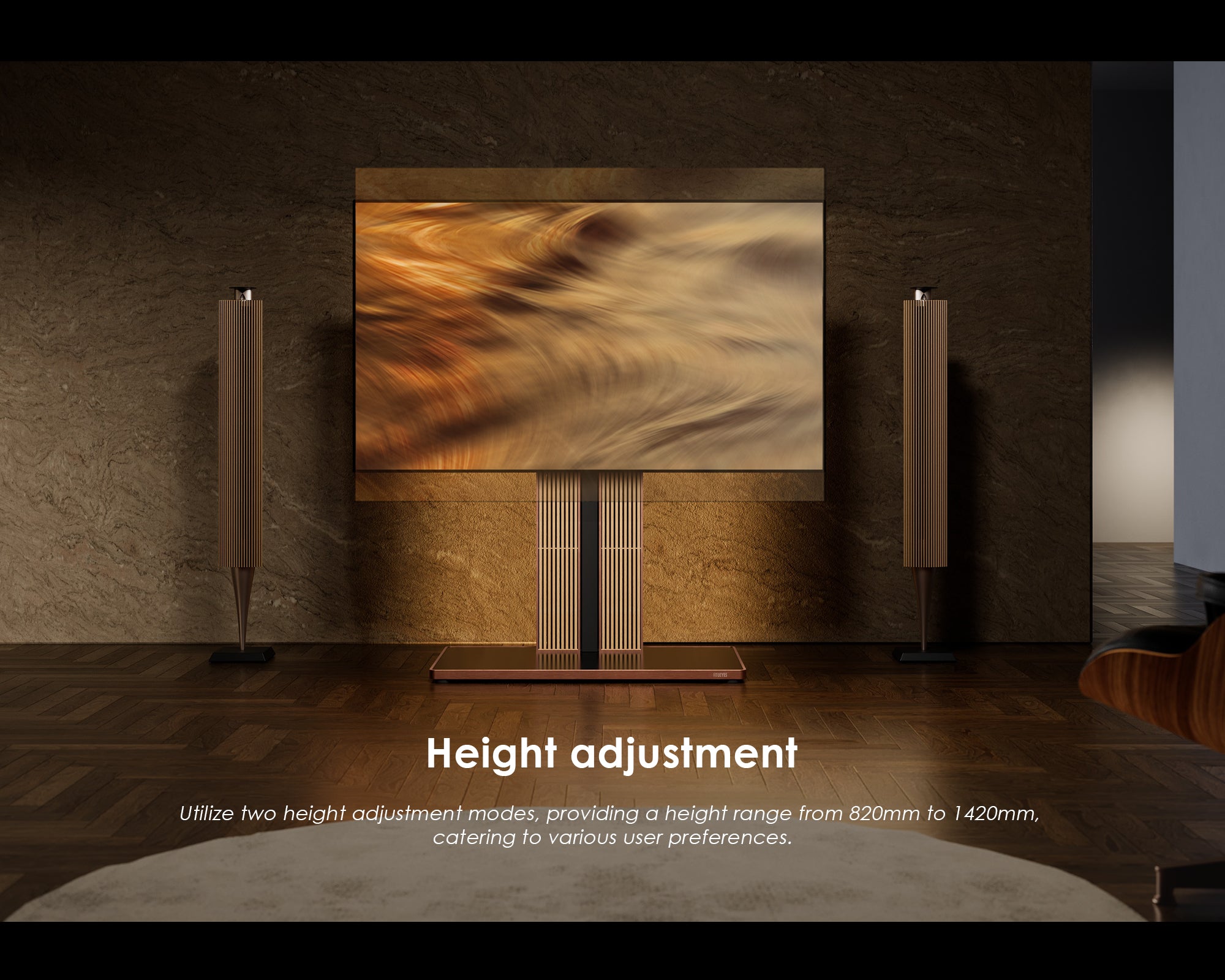 75 inch TV with oak tv stand 
